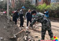 街道社區攜手創城 鋪設地磚美化家園
